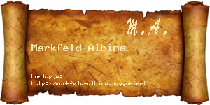 Markfeld Albina névjegykártya